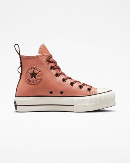 Topanky Na Platforme Converse Chuck Taylor All Star Lift Tonal Kozene Vysoke Damske Marhule | SK KNUHE5